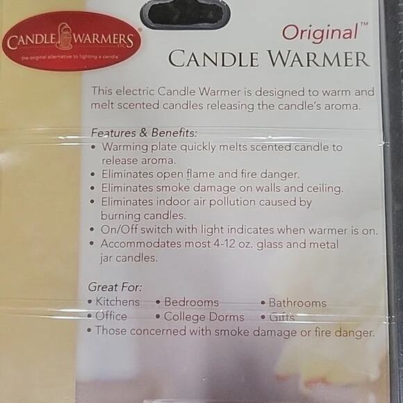 NEW Original Candle Warmer Hot Plate No Flame NIB White & Black 3.75" Flameless - Picture 3 of 4